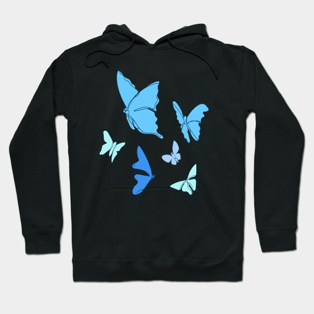 Blue butterflies Hoodie by BRIJLA